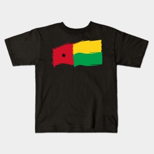 Guinea-Bissau painted flag Kids T-Shirt